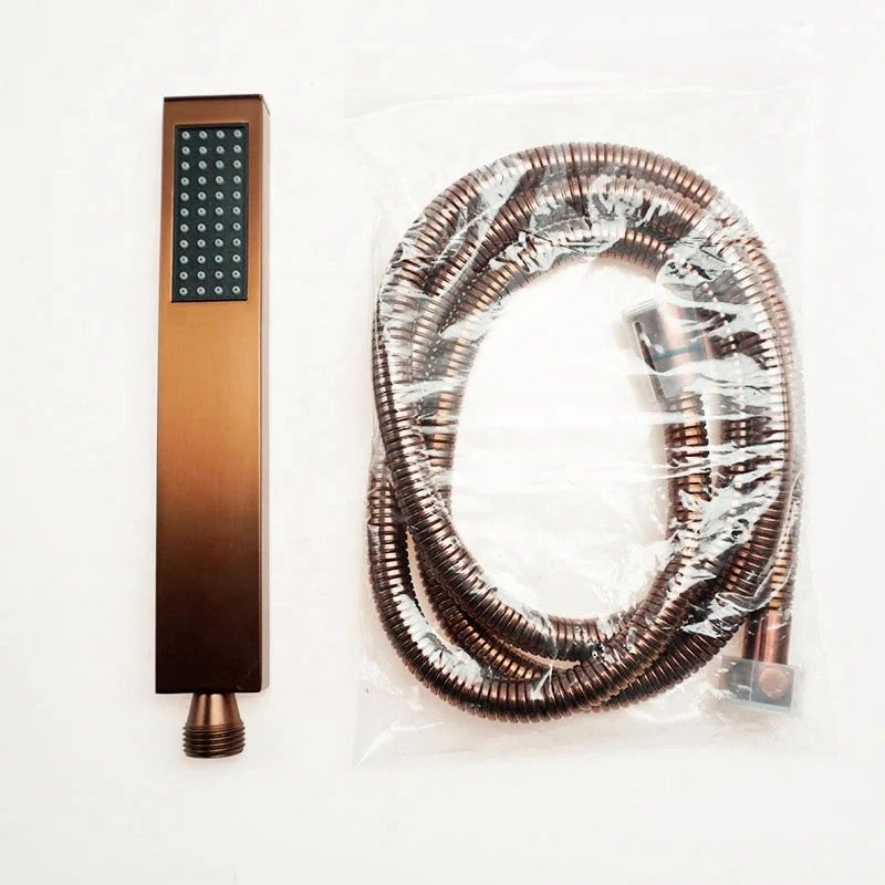 Bluejw Easy Use High Pressure Handheld Shower Head - Square Single Function Sprayer with Hose for Bathroom - Image 2